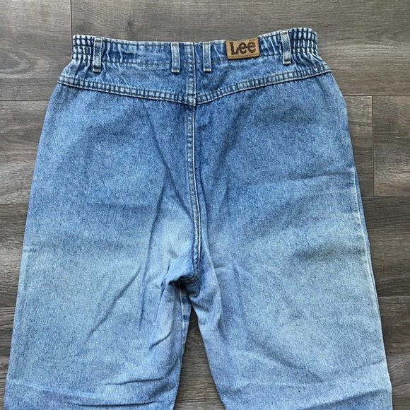 Vintage 80s Lee Jeans Medium Wash Stretch Waist Jeans | Made in USA | 12 Long - Picture 3 of 6